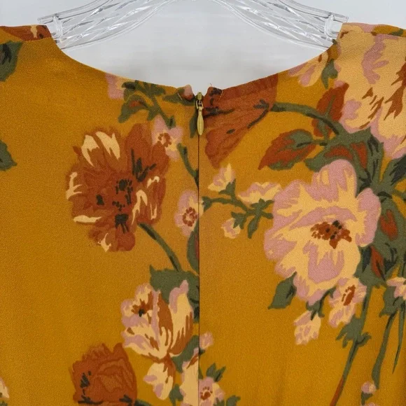 Reformation Scarlett V-Neck Mini Dress Orange Floral Size 4 - Picture 8 of 12